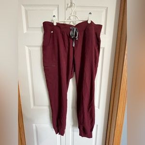 Maroon Joggers Scrub Pants - FIGS